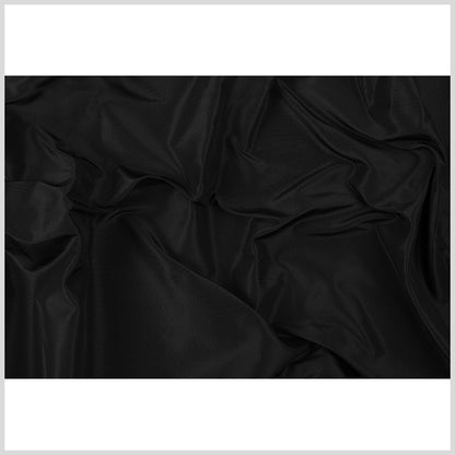 Premier Black Heavy 100% Silk Taffeta - Folded
