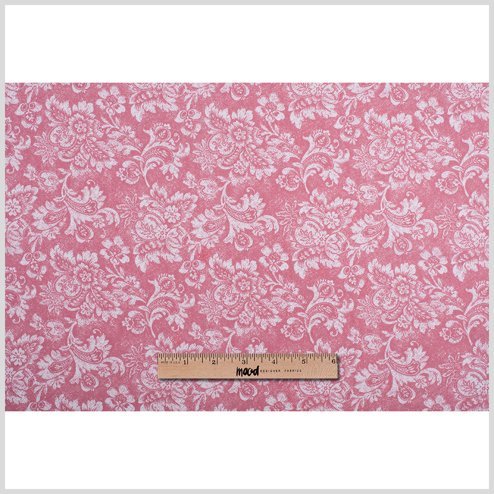 Dusted Brick Aruban Floral Rayon-Polyester Twill - Folded