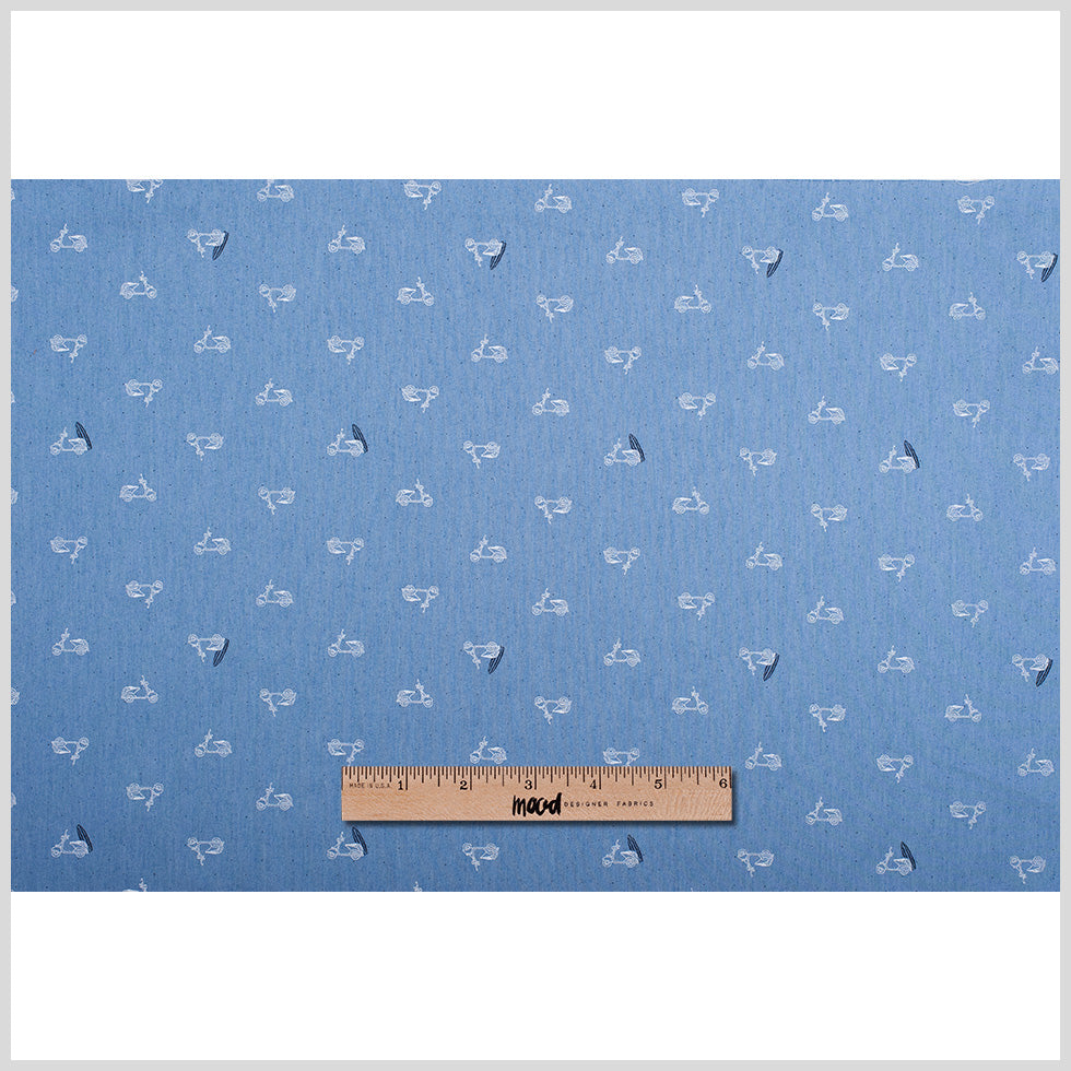 Dusted Blue Lambretta Scooter Cotton-Poly Chambray