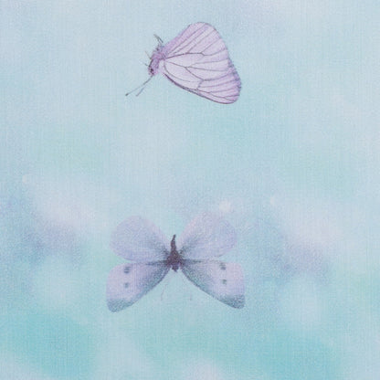Light Aqua Butterfly Digitally Printed Mercerized Cotton Woven - Detail