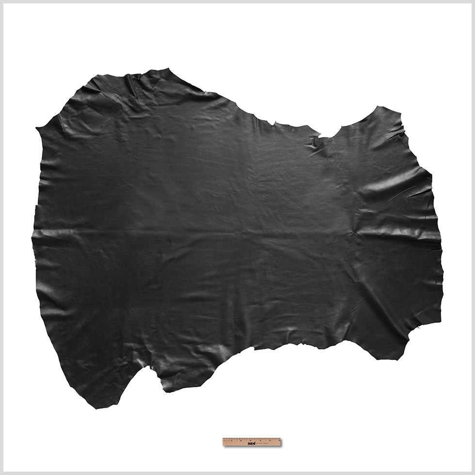 Small Black Pebbled Lamb Leather - Folded