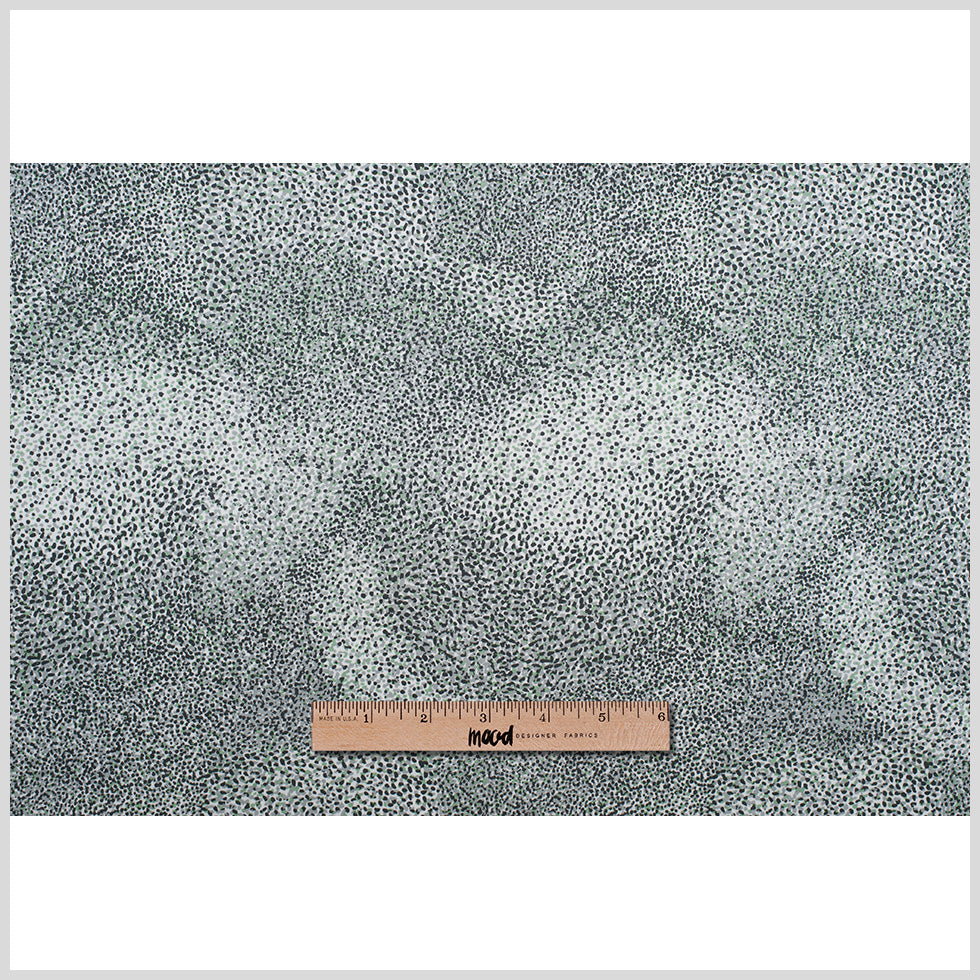 Italian Green/Gray/Black Abstract Printed Stretch Cotton Woven - Full