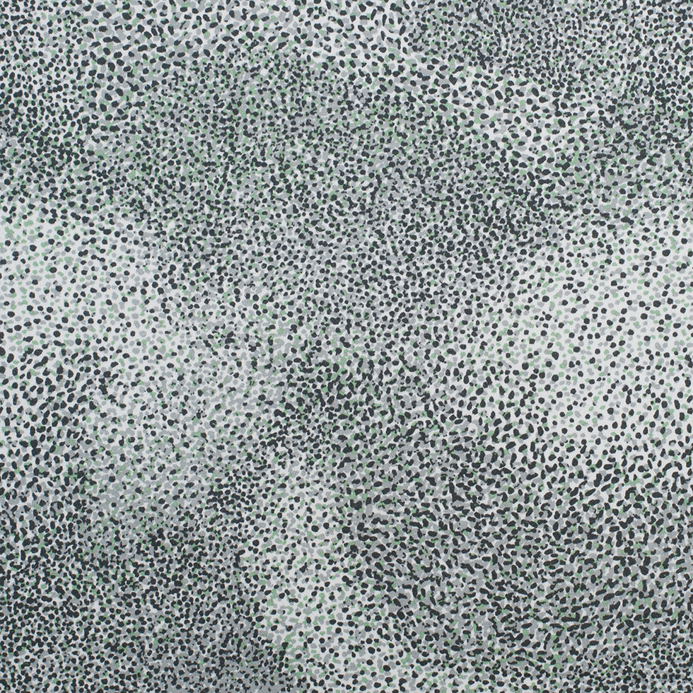 Italian Green/Gray/Black Abstract Printed Stretch Cotton Woven