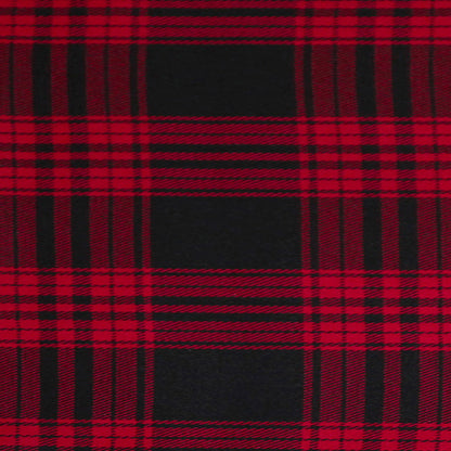 Red/Black Tartan Plaid Cotton Flannel - Detail