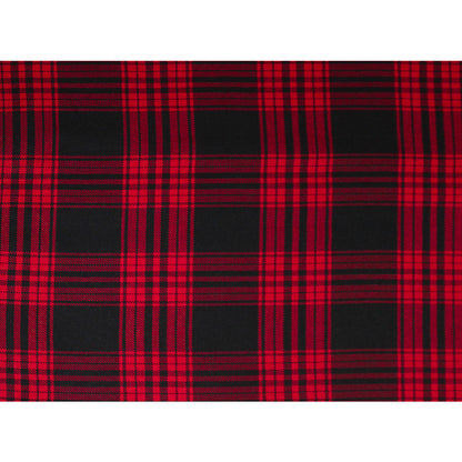 Red/Black Tartan Plaid Cotton Flannel - Full