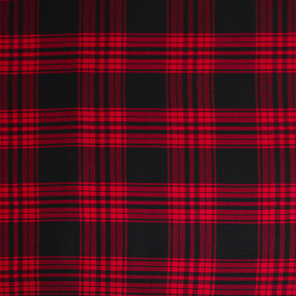 Red/Black Tartan Plaid Cotton Flannel
