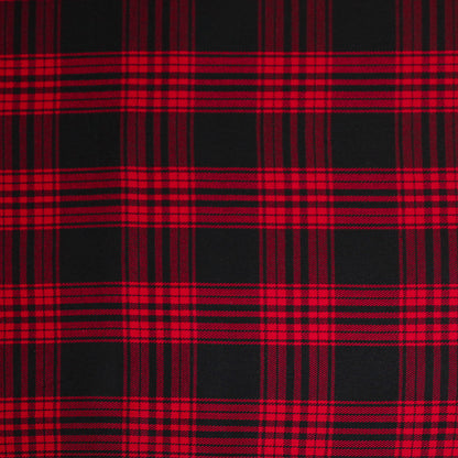 Red/Black Tartan Plaid Cotton Flannel