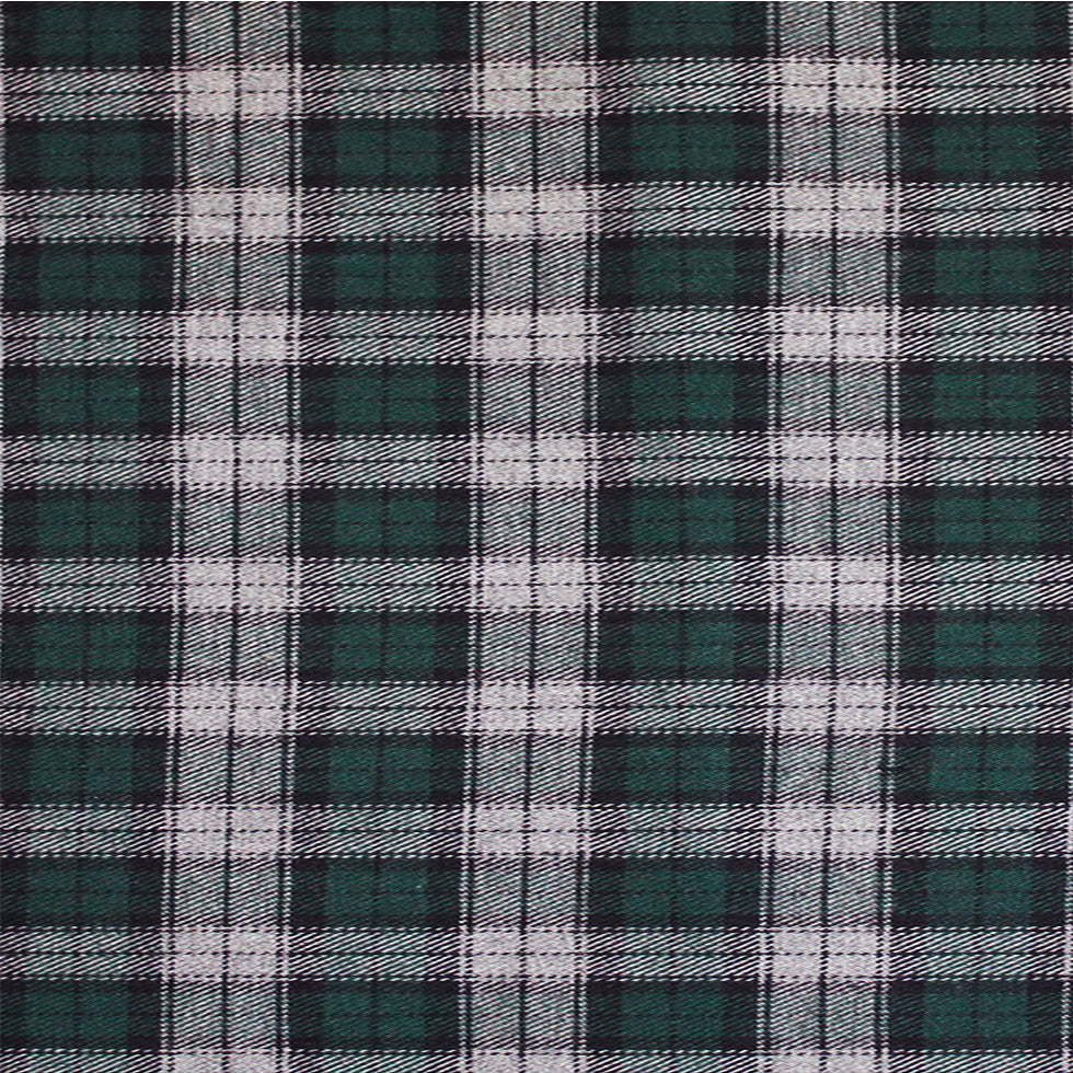 Green/Black/Gray Tartan Plaid Cotton Flannel Detail