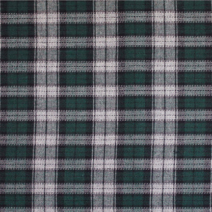 Green/Black/Gray Tartan Plaid Cotton Flannel Detail