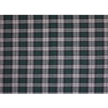 Green/Black/Gray Tartan Plaid Cotton Flannel Full