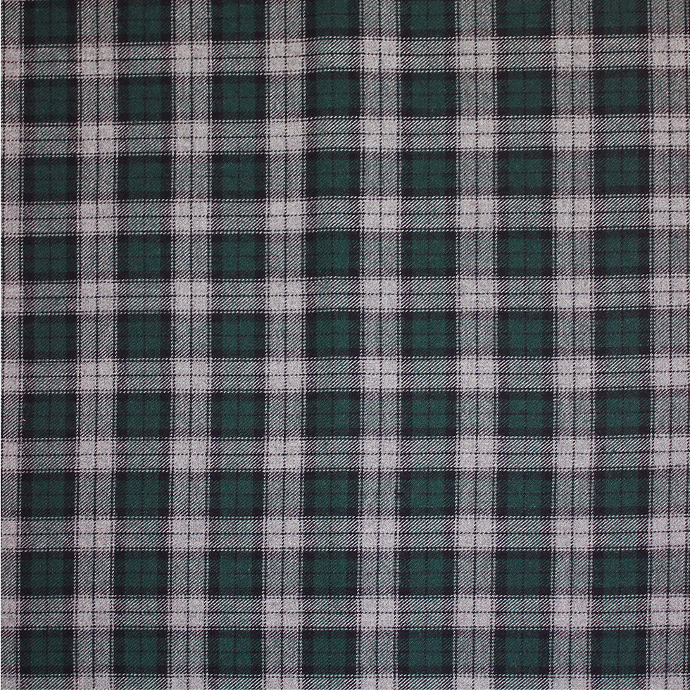 Green/Black/Gray Tartan Plaid Cotton Flannel
