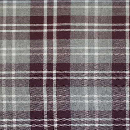 Maroon/Gray Tartan Plaid Cotton Flannel - Detail