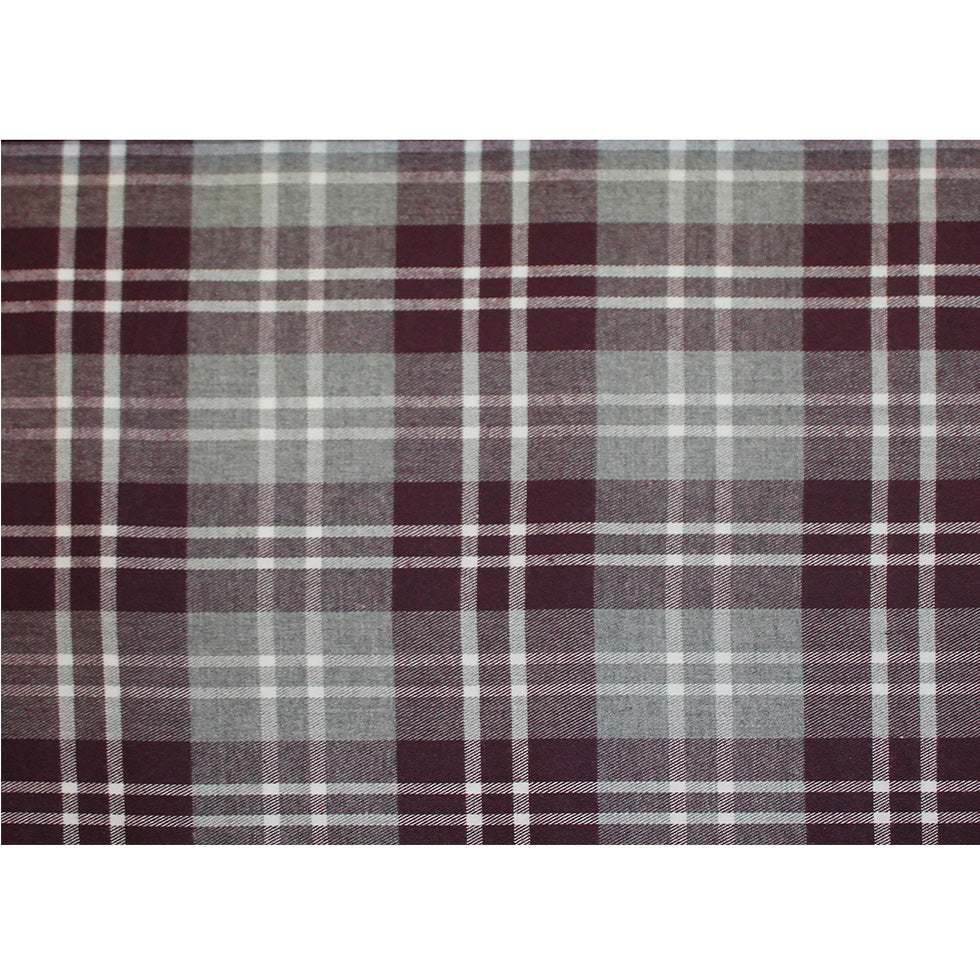 Maroon/Gray Tartan Plaid Cotton Flannel - Full