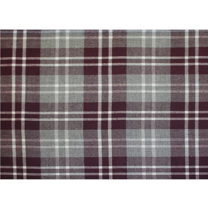 Maroon/Gray Tartan Plaid Cotton Flannel - Full