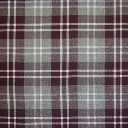 Maroon/Gray Tartan Plaid Cotton Flannel