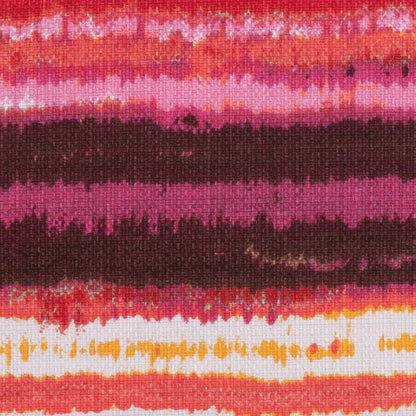 Orange/Fuchsia Striped Mercerized Cotton-Linen Canvas - Detail