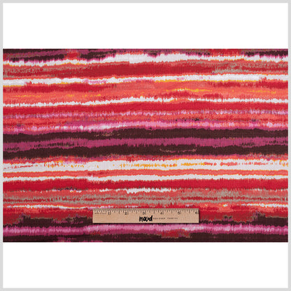 Orange/Fuchsia Striped Mercerized Cotton-Linen Canvas - Full