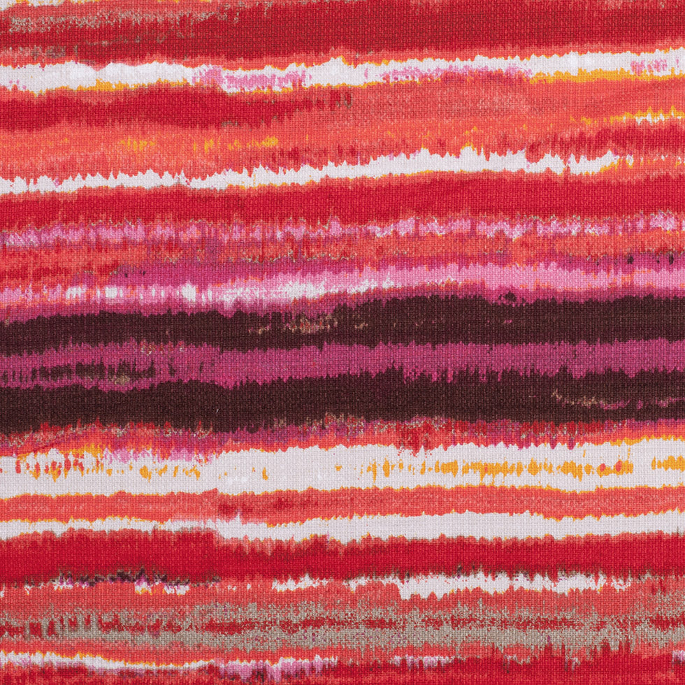 Orange/Fuchsia Striped Mercerized Cotton-Linen Canvas