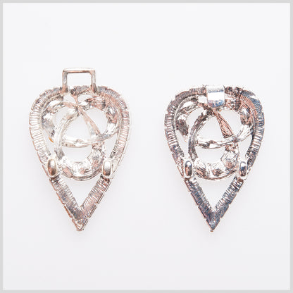 3 Silver Rhinestone Clasp - Detail