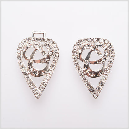 3 Silver Rhinestone Clasp