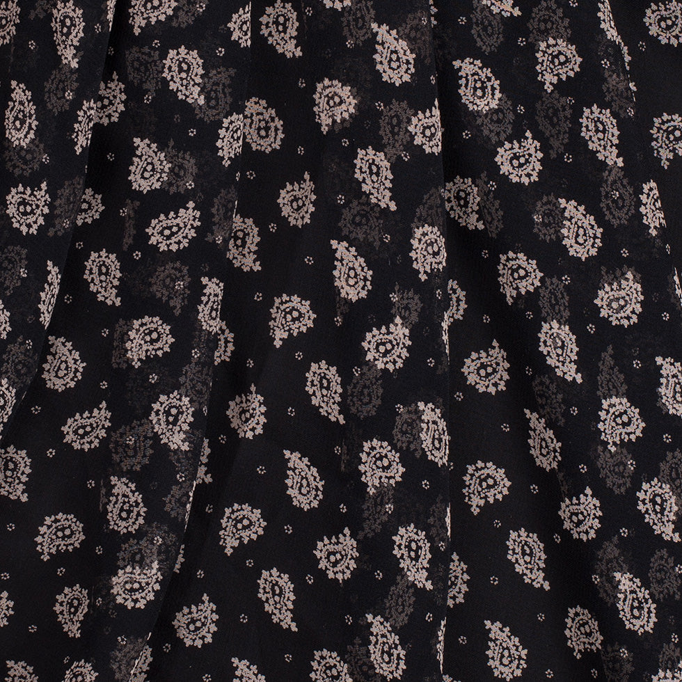 Jason Wu Black/Taupe Paisley Silk Chiffon - Detail