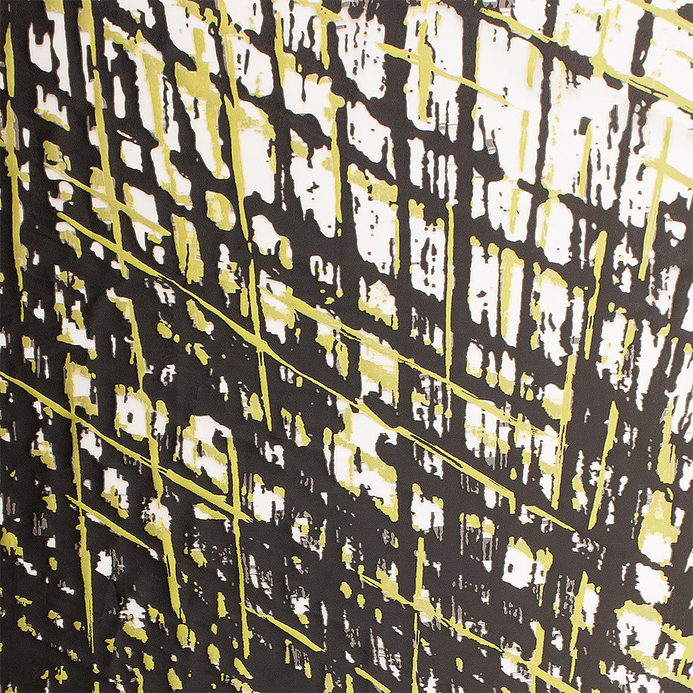 J. Mendel Black/Macaw Green Abstract Silk Organza Panels