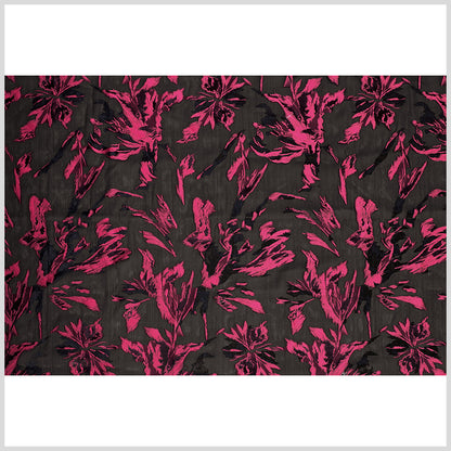 J. Mendel Beetroot Purple/Black Floral Silk Organza Full