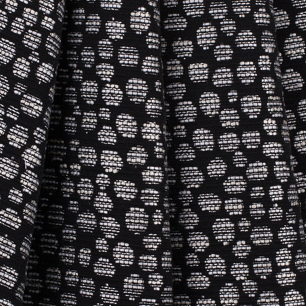 Black/Navy Metallic Polyester Jacquard Detail