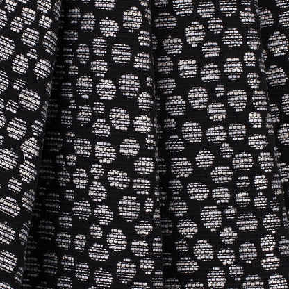 Black/Navy Metallic Polyester Jacquard Detail