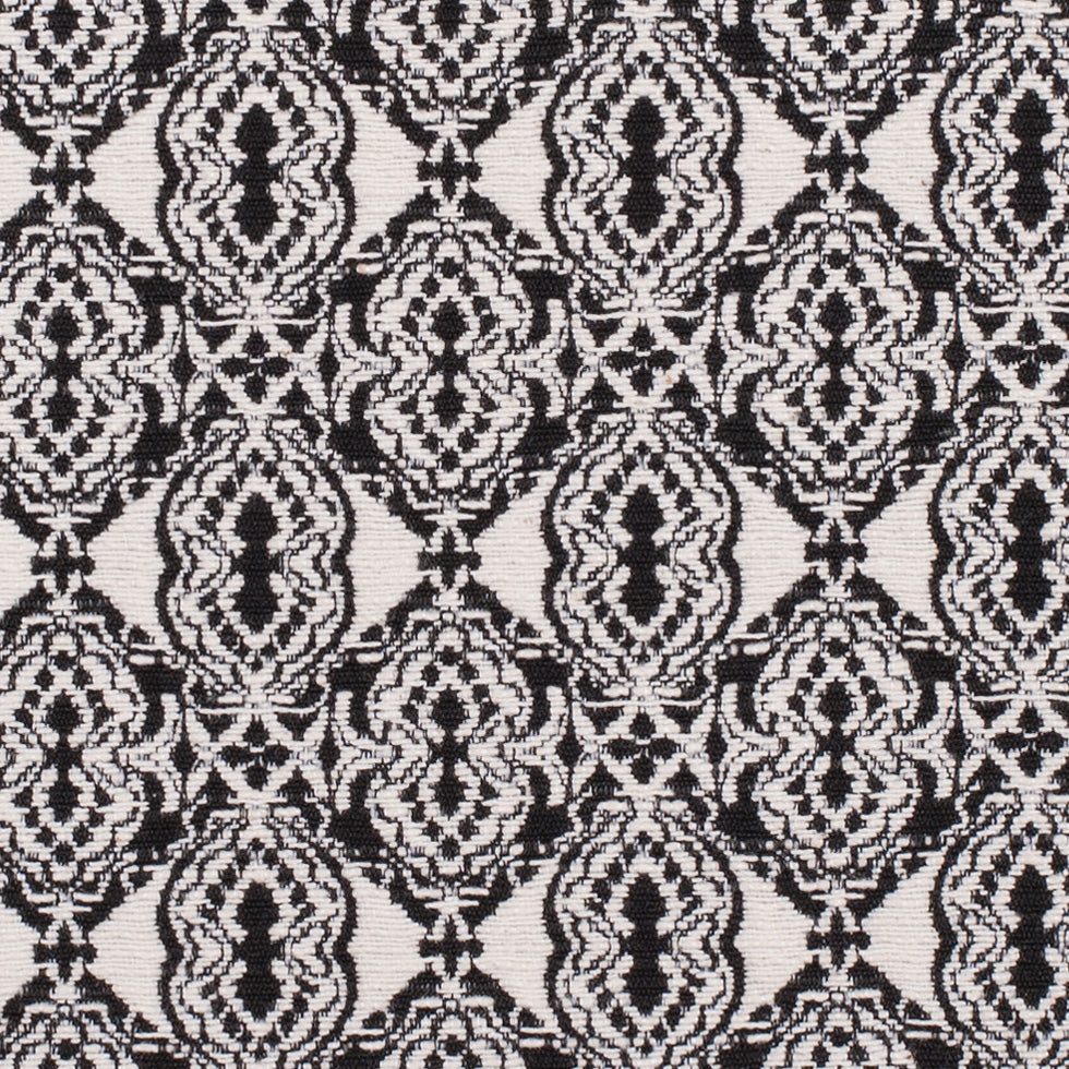 Black/Off-White Geometric Diamonds Cotton Jacquard Full