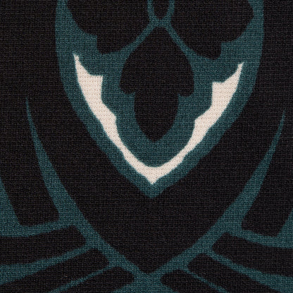 Black/Bayberry Ornamental Abstract Viscose Jersey Panels - Detail
