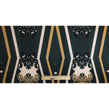 Black/Bayberry Ornamental Abstract Viscose Jersey Panels - Full