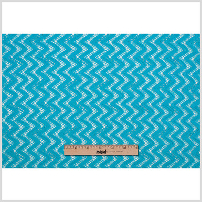 Nanette Lepore Blue Atoll Zig Zag Cotton-Poly Lace - Folded