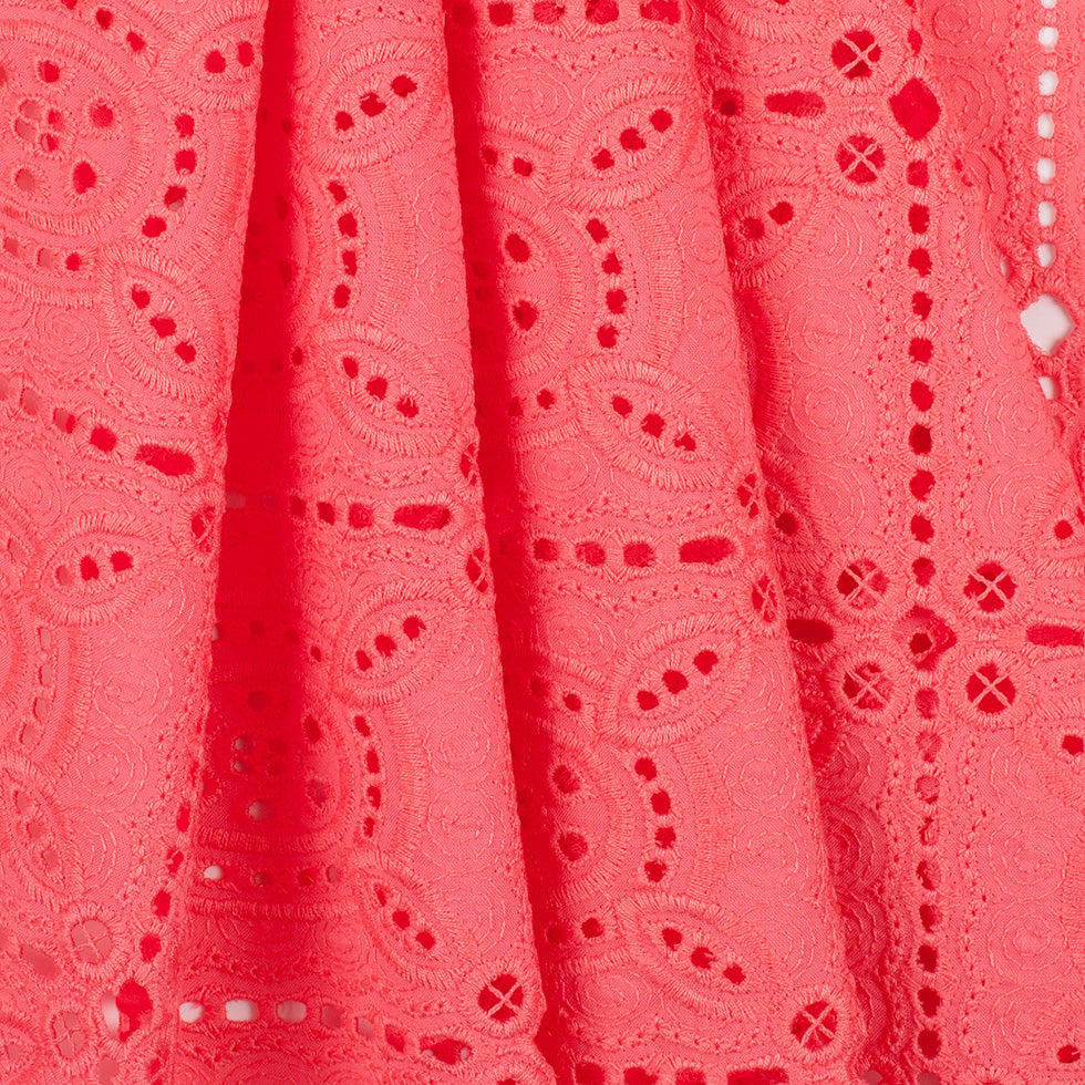 Nanette Lepore Sugar Coral Geometric Cotton Embroidered Eyelet - Folded