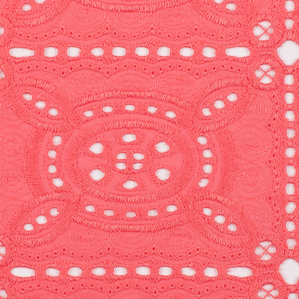 Nanette Lepore Sugar Coral Geometric Cotton Embroidered Eyelet - Detail