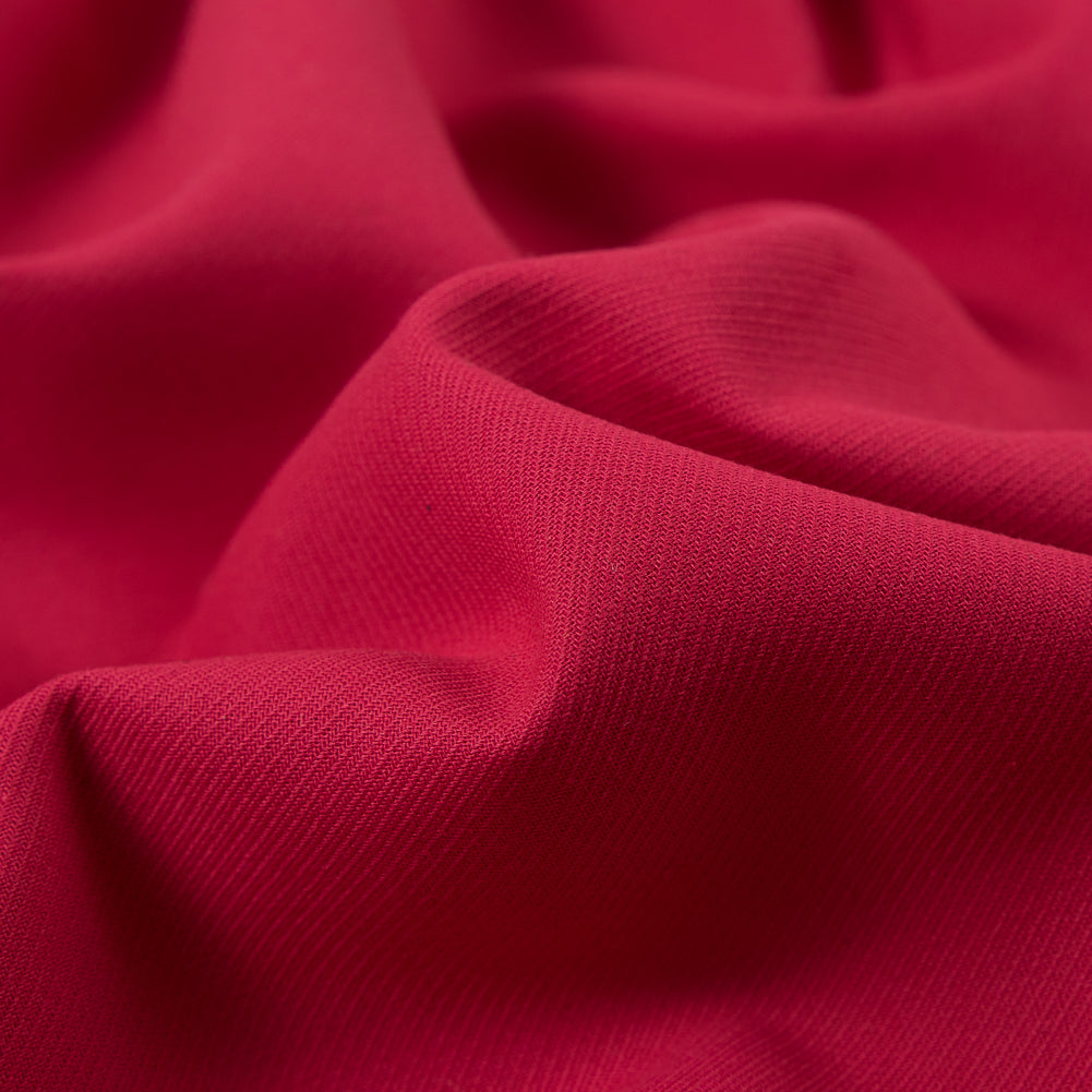 Raspberry Double Faced Cotton Serge Twill Detail