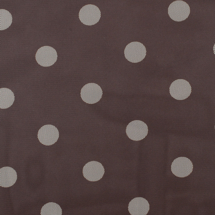 template--26688905969737__main-Brown/Ivory Polka Dot Polyester Mesh