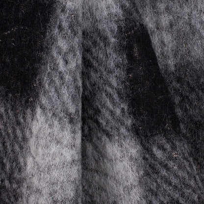 Small Gray/Ivory Bonded Lamb Leather and Felted Wool Folded