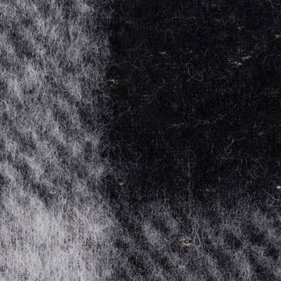 Small Gray/Ivory Bonded Lamb Leather and Felted Wool Detail