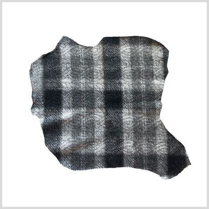 Small Gray/Ivory Bonded Lamb Leather and Felted Wool Full