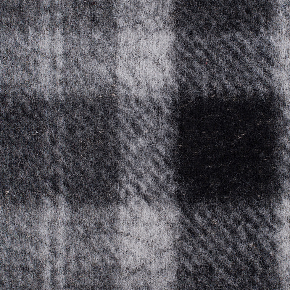 Small Gray/Ivory Bonded Lamb Leather and Felted Wool