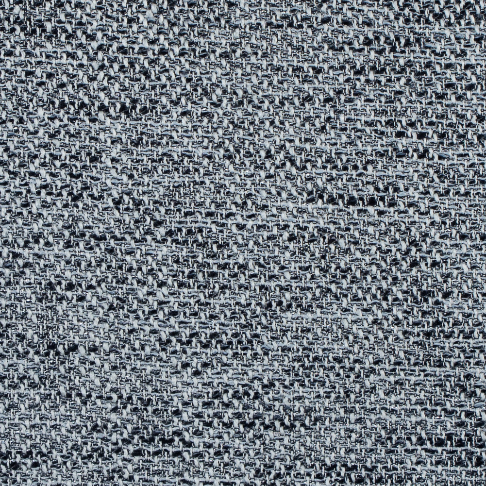 White, Navy and Gray Cotton Tweed