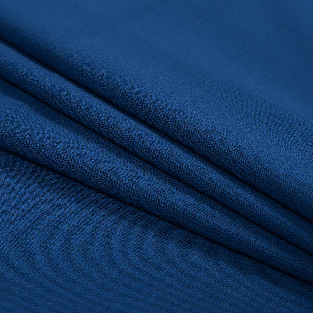 Deep Cobalt Blue Stretch Wool Crepe Folded