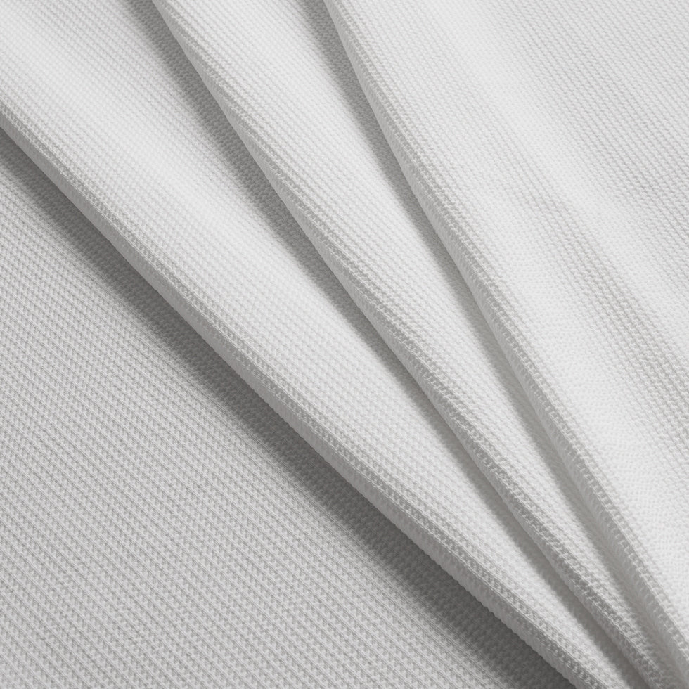 Ecru Stretch Polyester Knit Pique - Detail