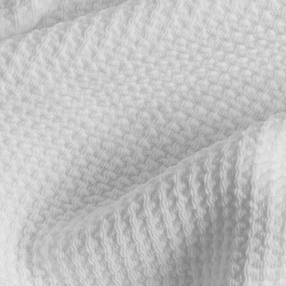 Ecru Stretch Polyester Knit Pique - Full