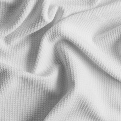 Ecru Stretch Polyester Knit Pique