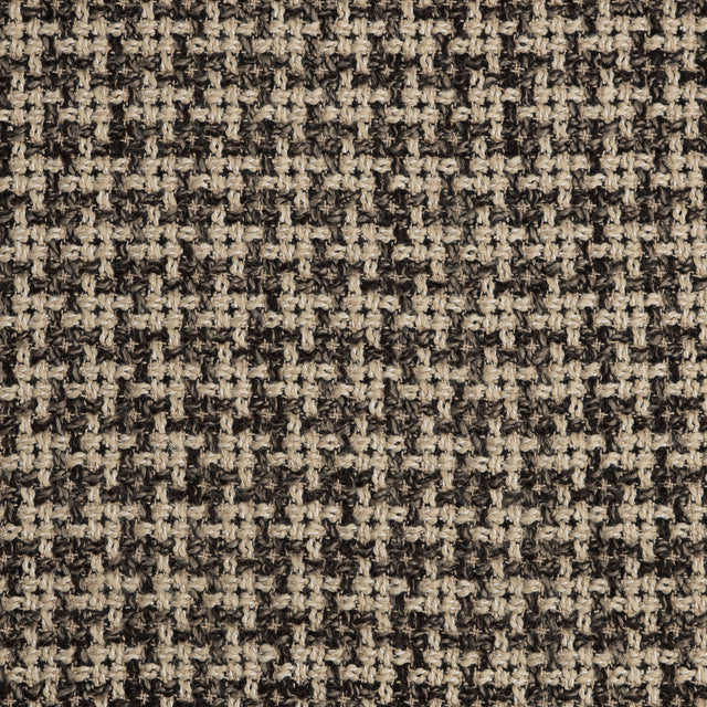 Natural/Black Checked Blended Wool Woven