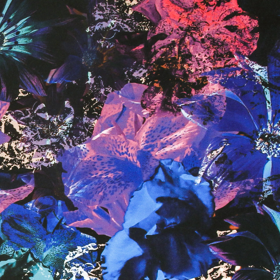 Rich Purple/Blue Floral Digitally Printed Stretch Neoprene/Scuba Knit Full