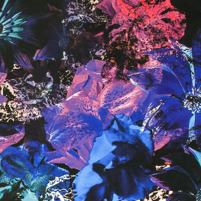 Rich Purple/Blue Floral Digitally Printed Stretch Neoprene/Scuba Knit Full