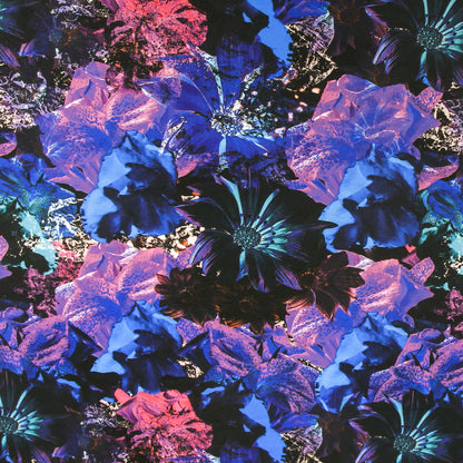 Rich Purple/Blue Floral Digitally Printed Stretch Neoprene/Scuba Knit